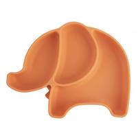 Oranžinės spalvos iš silikonas vaikiška lėkštė 18x23 cm Elephant – Orion