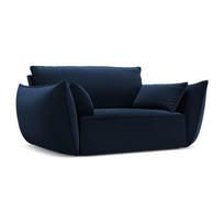 Tamsiai mėlynos spalvos iš velveto krėslas Vanda – Mazzini Sofas