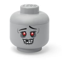 Pilkos spalvos plastikinė vaikiška daiktadėžė ø 24x27 cm Head Zombie L – LEGO®