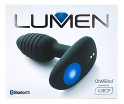 Kiiroo vibruojantis analinis kaištis su LED lempute Lumen