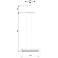 Baldų kojelė H-150mm Ø38mm Plieninė Apvali Chromuota