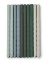 Silikoniniai šiaudeliai Liewood Timoti Green Multi Mix LW14104, 10 vnt., su valymo šepetėliu