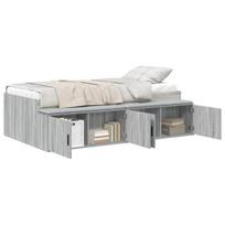 vidaXL Lovos rėmas Pilkas Sonoma 90 x 200 cm Apdirbta mediena