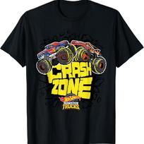 Hot Wheels Monster Trucks Crash Zone Tiger Shark Race Ace T-Shirt S juoda