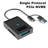 USB 3.1 į M.2 NVMe NGFF SSD kietojo disko adapterio keitiklis 10Gbps išorinis dėklas SD TF kortelių skaitytuvui Type A+C Only NVMe