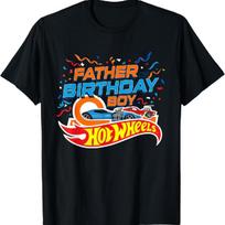 Hot Wheels Gimtadienio Konfeti Gimtadienio Berniuko Tėtis T-Shirt S juoda