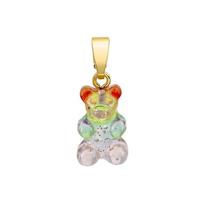 Crystal Haze Nostalgija Meškiukas Klasikinis Vaivorykštė Auksinis Pakabukas Žavesys NOSTALGIA BEAR-RAINBOW-CLASSIC CONNECTOR