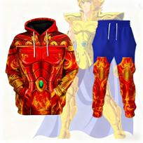 Populiarūs Cosplay Anime Saint Seiya spausdinti gobtuvų ir kelnių komplektai 3D Street Harajuku sportinio kostiumo komplektai Vyriški sportiniai bėgimo komplektai S