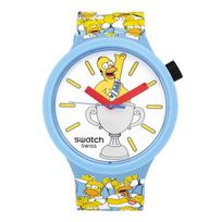SWatch Unisex Poliuretano laikrodis Simpsonai Geriausias. tėtis. Kada nors. Sb05z100 SB05Z100