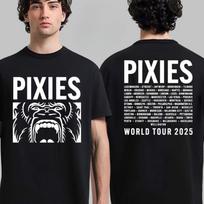Pixies pasaulinis turas 2025 Debesies Beždžionės Dvišonė Unisex Moteriški Marškinėliai Aukščiausios kokybės prabanga Tinka tiek vyrams, tiek moterims Viršus Y2k M