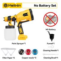 MELLWIN 1000ML Belaidis elektrinis dažų purškiklis su 4 variniais antgaliais, nešiojamas buitinis dažų purškiklis, skirtas Makita 18V baterijai Without Battery
