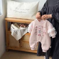 Rudens Princesės kombinezonas: Mielas korėjietiško stiliaus kombinezonas kūdikėms (0-2 metai) 90 cm