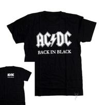 AC/DC Back in Black Classic Band Pure Cotton Retro Printed Short-sleeved T-shirt Rock Store S
