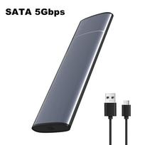 M.2 NVMe SSD Gaubto Adapteris Aliuminio HDD SSD Dėklas USB C 3.1 Gen2 10Gbps į NVMe SATA NGFF PCIe Išorinė Dėžutė nešiojamam kompiuteriui SATA - 5Gbps
