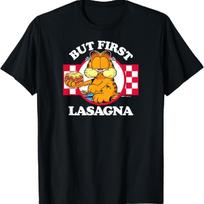 Garfield - But First Lasagne marškinėliai S juoda