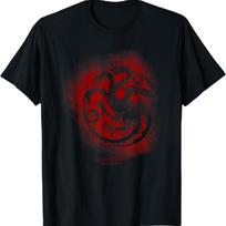Game of Thrones Targaryen Sprayed Outline Sigil T-Shirt S juoda