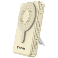 Verbatim Powerbank Charge n Go 10000mAh with Stand, Magnetic Wireless Charging, TFT Display, 2x USB-C Cables, Gold, 32274