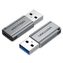 Vention USB 3.0 Male to USB-C Female Adapter, Gray Aluminum Alloy Type