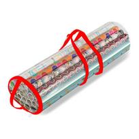 Dovanų vyniojimo popieriaus ritinėlio maišelis Skaidrus vyniojimo popieriaus laikymo maišelis Šventinio vyniojimo organizatorius Rankinė su rankenomis Christmas Birthday Wrapping vyniojimo popieriaus ritinėliams laikyti raudona