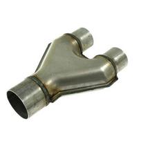 Y-PIPE 1x IN 76mm ir 2x OUT 57mm nerūdijančio plieno