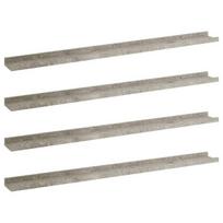 vidaXL Sieninės lentynos, 4vnt., betono pilkos spalvos, 100x9x3cm, Pilka