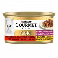 Konservai katėms su jautiena ir vištiena GOURMET GOLD, 85 g