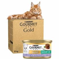 GOURMET Gold - paštetas katėms su ėriena ir šparaginėm pupelėm, 85g x 12 vnt. (dėžė)