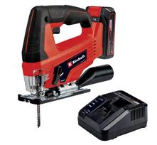 Akumuliatorinis siaurapjūklis EINHELL TC-JS 18/70 Li, 18 V, komplekte 1 x 2,5 Ah akumuliatorius ir k