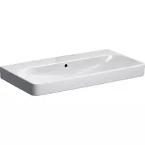 Geberit Smyle Square praustuvas 90x48 cm, su perpildymo anga, be skylės maišytuvui, baltas 500.250.01.1