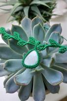 Macrame čokeris su Larimar akmeniu