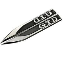 2 vnt. 3D metaliniai automobilio sparno emblemos lipdukai su GTD logotipu, skirti Golf 4 5 6 7 MK4 MK5 MK6 MK7 GTD emblemos priedai juoda