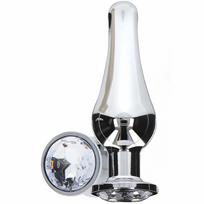 TOYJOY ToyJoy Diamond Bum Bijou Large - Aluminium Plug with Silver Gem, 13 cm