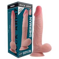 ROCK ARMY Rock Army Sherman Dual Density Intimate Model 24cm Natural TPE Suction Base