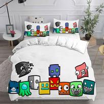 Geometry Dash Patalynės Komplektai Antklodė Antklodė Lovos Užtiesalas Užvalkalas Pagalvės Užvalkalas 2-3 Vienetų Komplektai Vaikams Suaugusiems Dydis EU Single 135x200cm