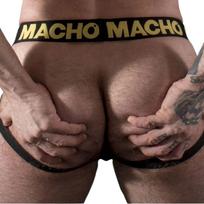 MACHO UNDERWEAR Macho MX25AC Jockstrap Imitation Leather Yellow Size L