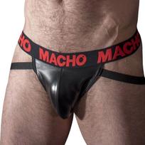 MACHO UNDERWEAR Macho MX25RC Jockstrap Red Eco-Leather XL - Elastic Support Band