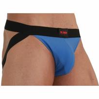 BURN BURN 008 Jockstrap Blue/Black XL - Breathable Stretch Fabric