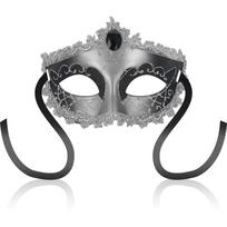 OHMAMA MASKS OHMAMA Black Diamond Gray Mask - Decorative Rigid Unisex Venetian Style
