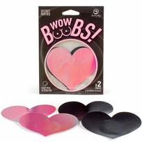 SECRETPLAY 100% FETISH Secret Play WOW BOOBS! Heart-Shaped Holographic Body Covers Set 7.7x6.7cm