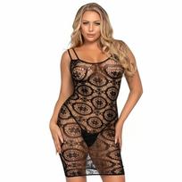 LEG AVENUE DRESSES Leg Avenue Daisy Crochet Mini Dress One Size - Elegant Mesh Design