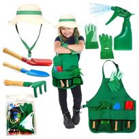 Vaikų sodininkystės įrankių rinkinys su kastuvu, grėbliais, prijuoste 7 vnt. Vaikų žaidimų sodo įrankiai Arbor Day Role Play Kostiumas 1