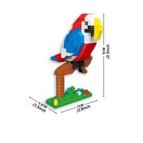 Papūgos Dėlionės Surinkimo Statybiniai Kaladėlių Žaislai Gyvūnų Serija 3D Modelis Mikro Mini Deimantinis Plytelė Vaikų Žaislas Kiaulė Panda Hamsteris Sraigė in bag white