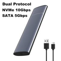 M.2 NVMe SSD Gaubto Adapteris Aliuminio HDD SSD Dėklas USB C 3.1 Gen2 10Gbps į NVMe SATA NGFF PCIe Išorinė Dėžutė nešiojamam kompiuteriui Dual Protocol