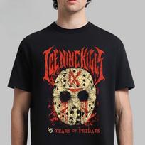 Ice Nine Kills Juoko takelis Džokerio veidas Siaubas Šypsena laimės Didelis logotipas Marškinėliai Aukštos kokybės prabanga S