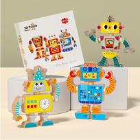 Kūrybiškas medinis robotas surinkimui STEM žaislas žaidimas ardymas surinkimas pratimas Rankų ir akių koordinacijos gebėjimas Kalėdinės „pasidaryk pats“ dovanos