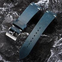 18mm 20mm 21mm 22mm Vintage Oil Wax Leather Watch Band Handmade Stitching Cowhide Straps for Omega for Seiko Bracelet Wristband 18mm mėlyna