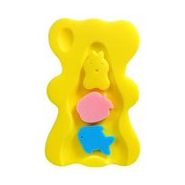 Baby Bath Sponge Mat Newborns Shower Pad Thicked Essential Bath Net Cushion Mat for a Comfortable Bath Experience geltona