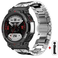 Metal Bracelet For Amazfit T-REX 3 2 Correa Business Stainless Steel Band For Amazfit T-REX/Pro Protector Glass Film Accessories For Amazfit T-REX