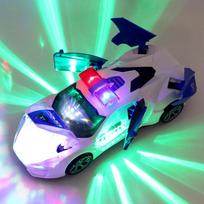 Elektros šokių deformacija Besisukantis universalus policijos automobilis žaislas automobilis berniukas žaislas vaikas vaikas automobilis mergaitė kalėdinė gimtadienio dovana car model balta
