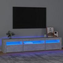 Tv spintelė su led apšvietimu, betono pilka, 195 x 35 x 40 cm